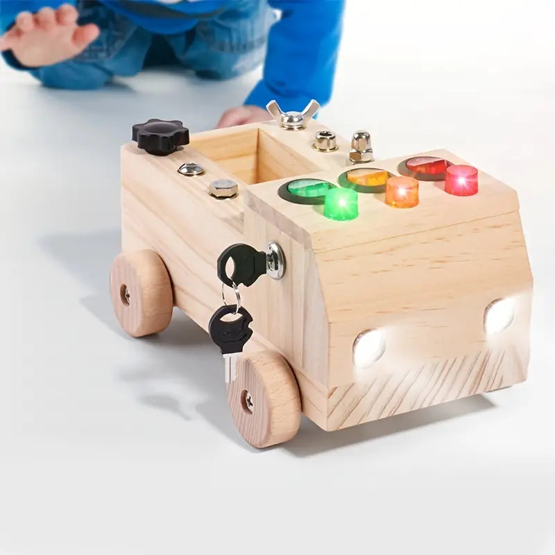 LearnPlay – Montessori Upptagen Styrelse med LED lampor och verktygsset