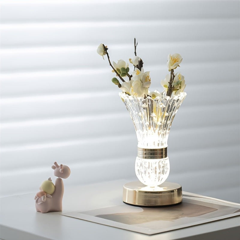 GlowBend – LED skrivbordslampa med blommig vasdesign