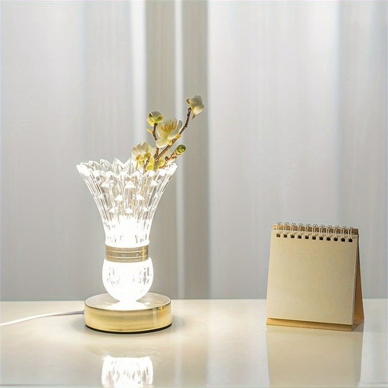 GlowBend – LED skrivbordslampa med blommig vasdesign