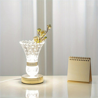 GlowBend – LED skrivbordslampa med blommig vasdesign