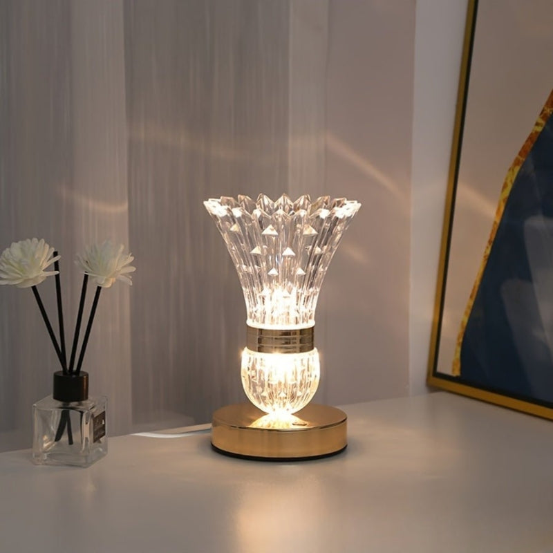 GlowBend – LED skrivbordslampa med blommig vasdesign