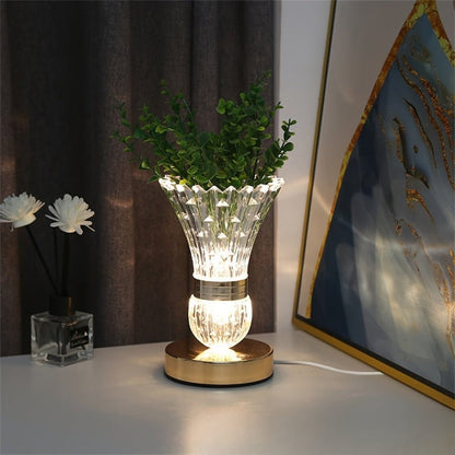 GlowBend – LED skrivbordslampa med blommig vasdesign