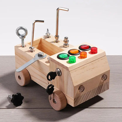 LearnPlay – Montessori Upptagen Styrelse med LED lampor och verktygsset