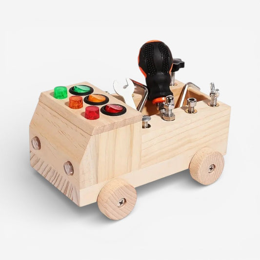 LearnPlay – Montessori Upptagen Styrelse med LED lampor och verktygsset